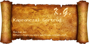 Kapronczai Gertrúd névjegykártya