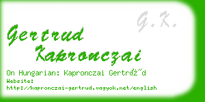 gertrud kapronczai business card